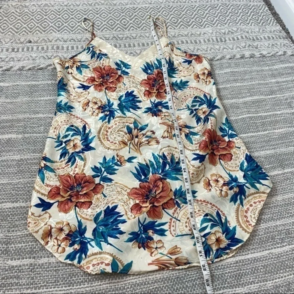 Vintage Kathryn 1990s Floral Elegant Ornate Silky Satin Mini Slip Dress Nightie